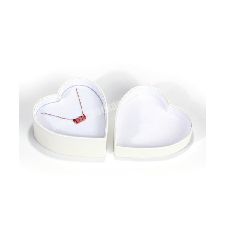 custom New design white heart shaped  necklace jewelry gift box small ring box 