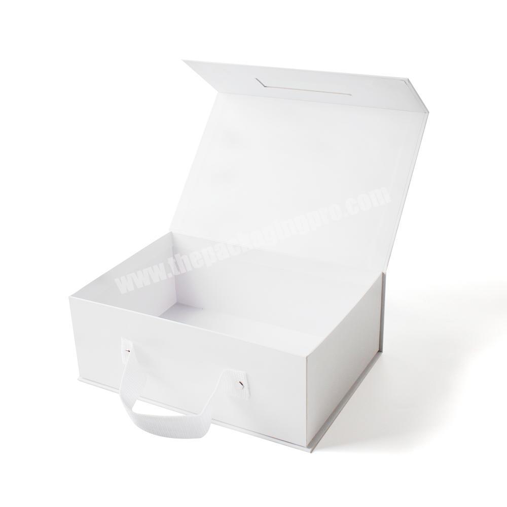 OEM Manufacture Printed Large White Portable Book Shaped Custom Magnetic Gift Box Packaging
