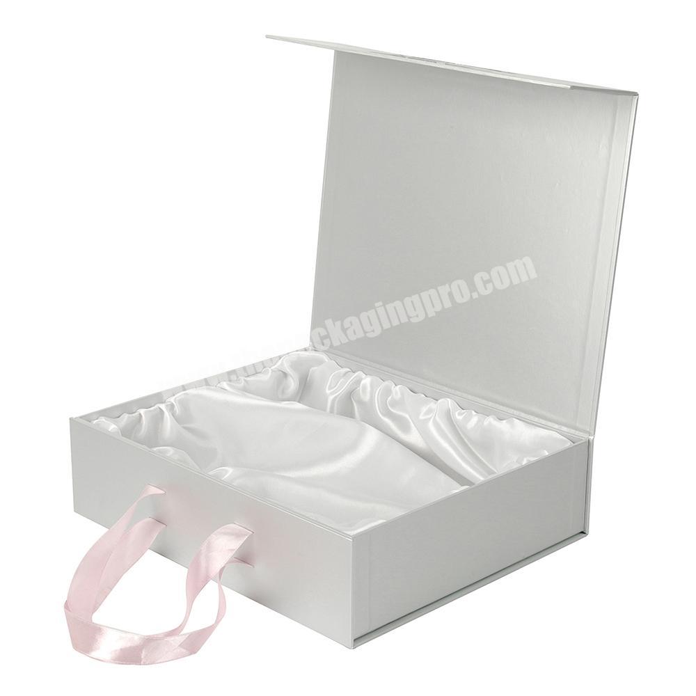 Oem Product Recyclable White Customized Size Gift Paper Packaging Box With Ribbon