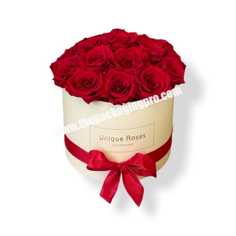 custom Wholesale Cardboard Cylinder Rose Kraft Packaging Paper Gift Flower Boxes With Custom Logo 