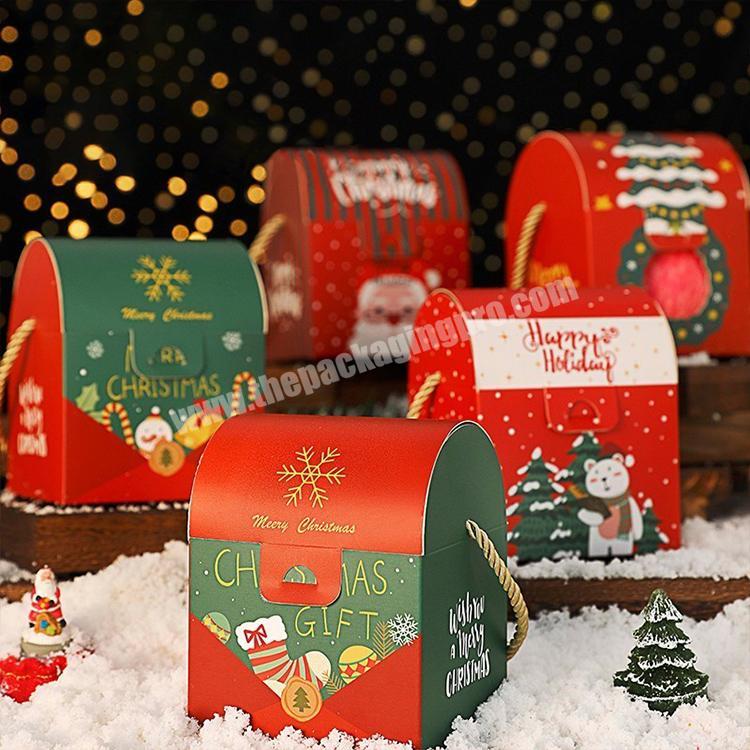 Package Solution Custom Amazon Recycled Christmas Design Packaging Paper Kraft Box Bag With Print Hand Handle