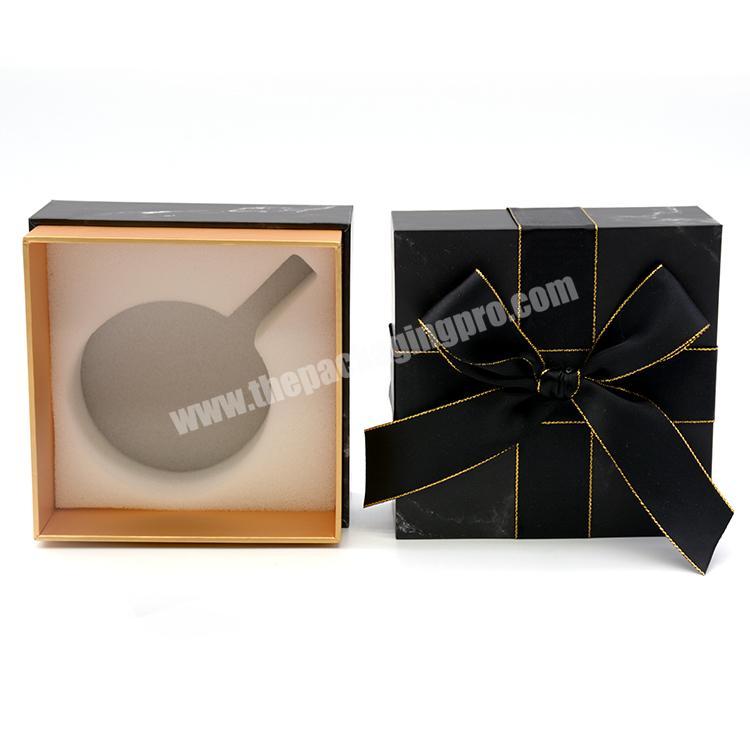 Package Solution Luxury Black Ribbon Lid And Base Packaging Design Custom Perfume Bottle Gift Package Box manufacturer