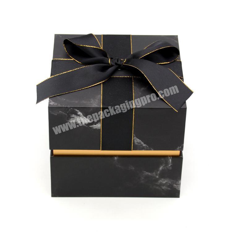 Package Solution Luxury Black Ribbon Lid And Base Packaging Design Custom Perfume Bottle Gift Package Box wholesaler