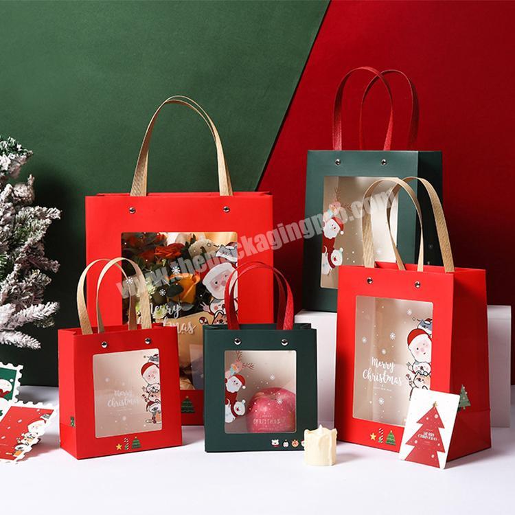 Packaging Solution Custom Luxury Christmas Red Design Lotion Cosmetics Gift Packaging Bags Box Set Handle