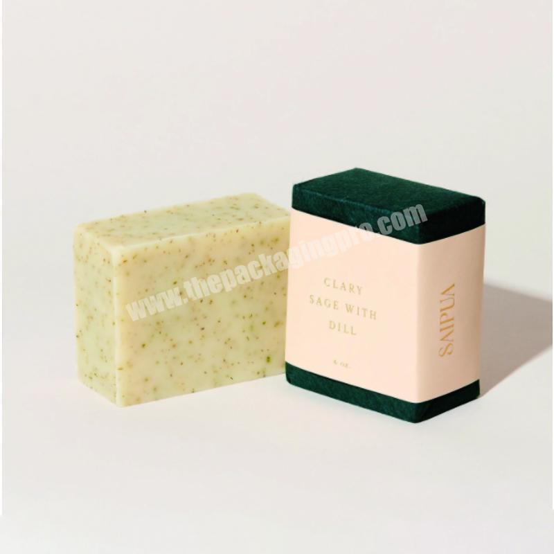 Paper handmade eco-friendly Fragrance biodegradable Labels packaging Soap Sleeves Custom Printed Wrap