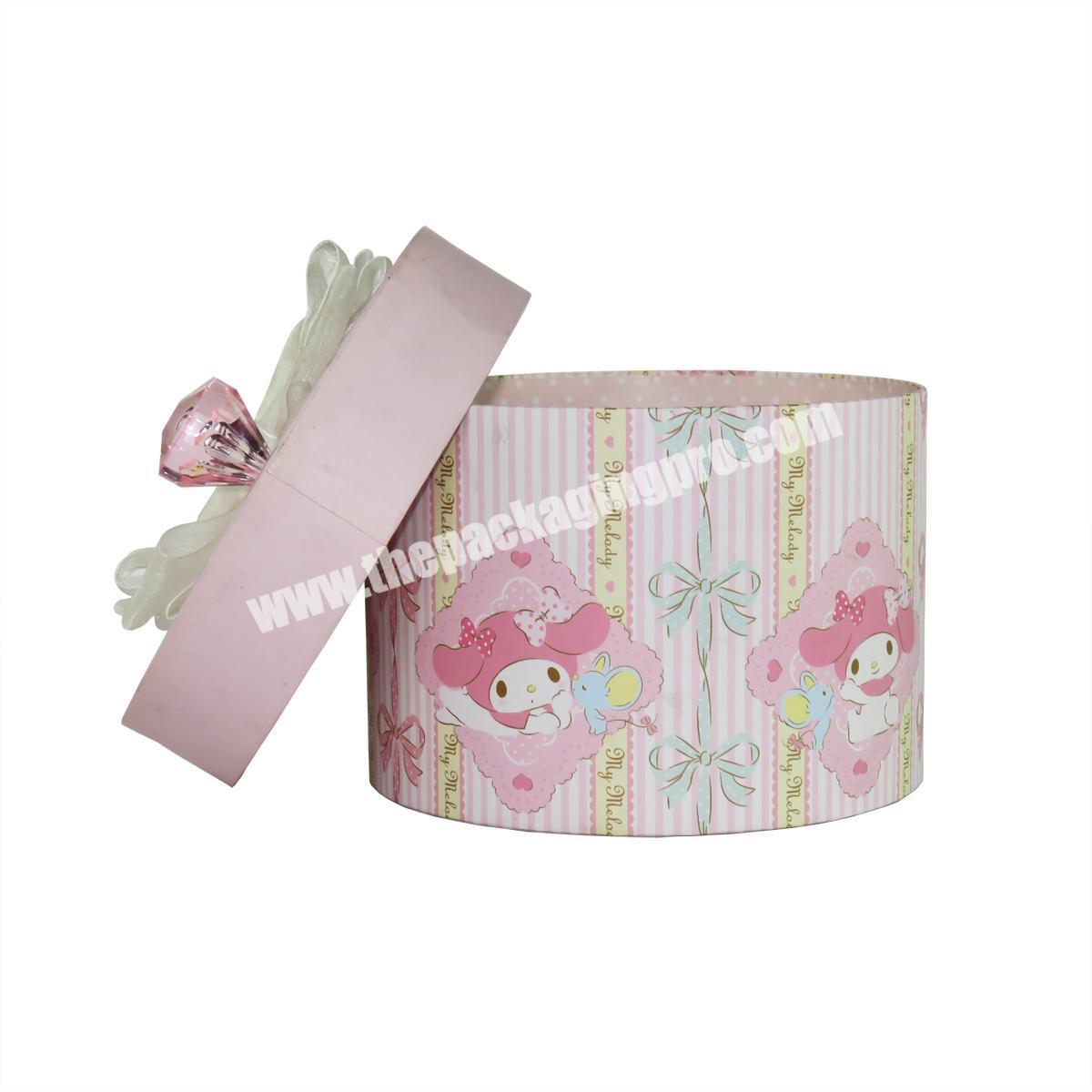 Party supplies decorations kids birthday gift set box custom pink princess treasure round hat box