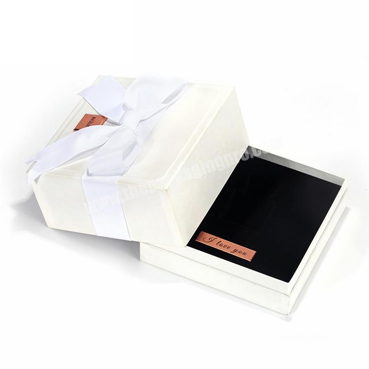 Practical Hot Selling custom blanc parfum perfume Gift Box  With lid Ribbon