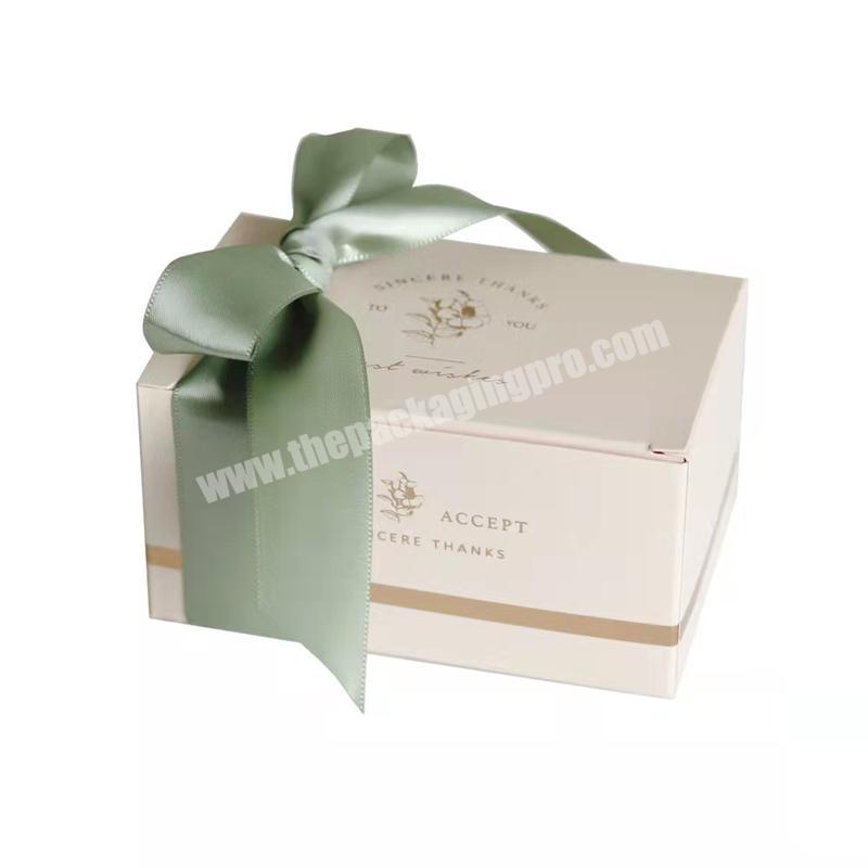 Premium Ribbon Elegant Paper Packaging Box Wholesale Custom Wedding Favors Chocolate Candy Decorative Gift Box