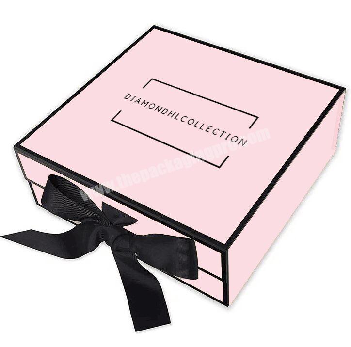 Rectangle Hair Extensions Box Packaging Luxury Wigs Box With Ribbon