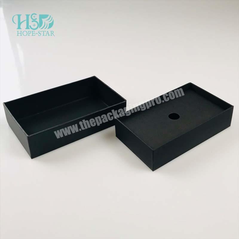 Recycled Rectangular black color Hard Cardboard Box Luxury Custom Logo Rigid gift box lid &bottom China factory