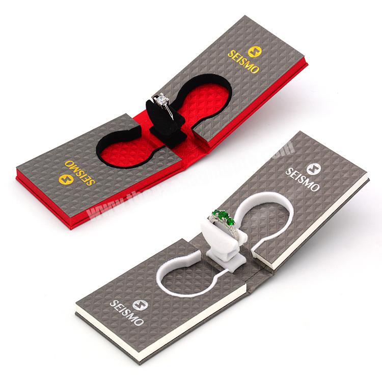 Ring gift box Custom LOGO flip folding jewelry ring box wholesaler