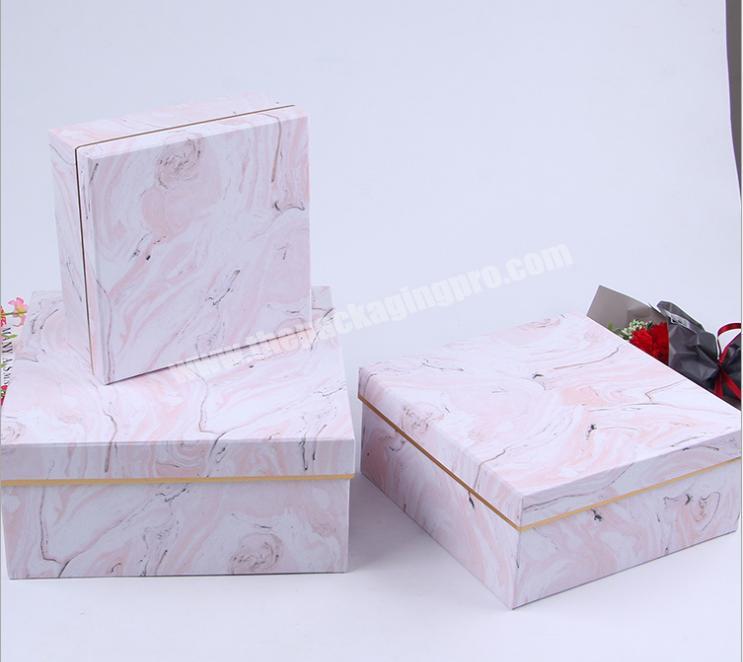 Special Gold Foil Edge Cover Wedding Favour Set High Quality Box Small Mini Square Cardboard With Lids Squared Deep Gift Boxes