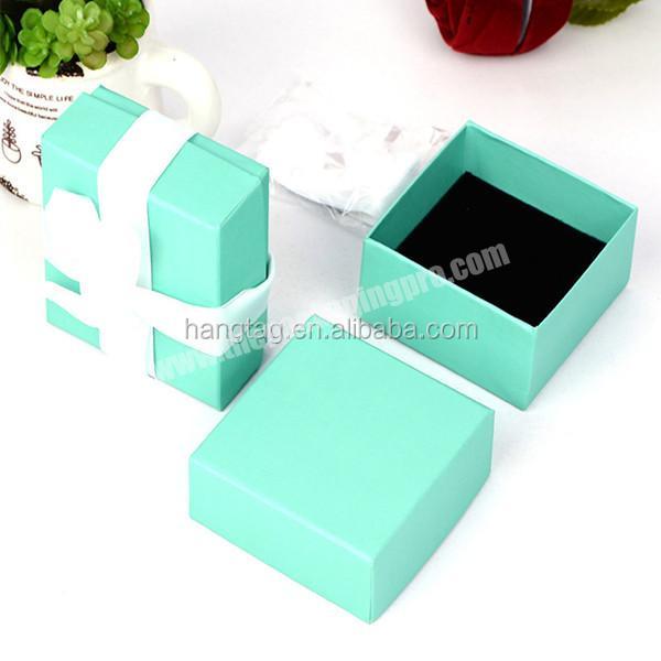 Sweet mint green print christmas cardboard packaging gift box with ribbon closure