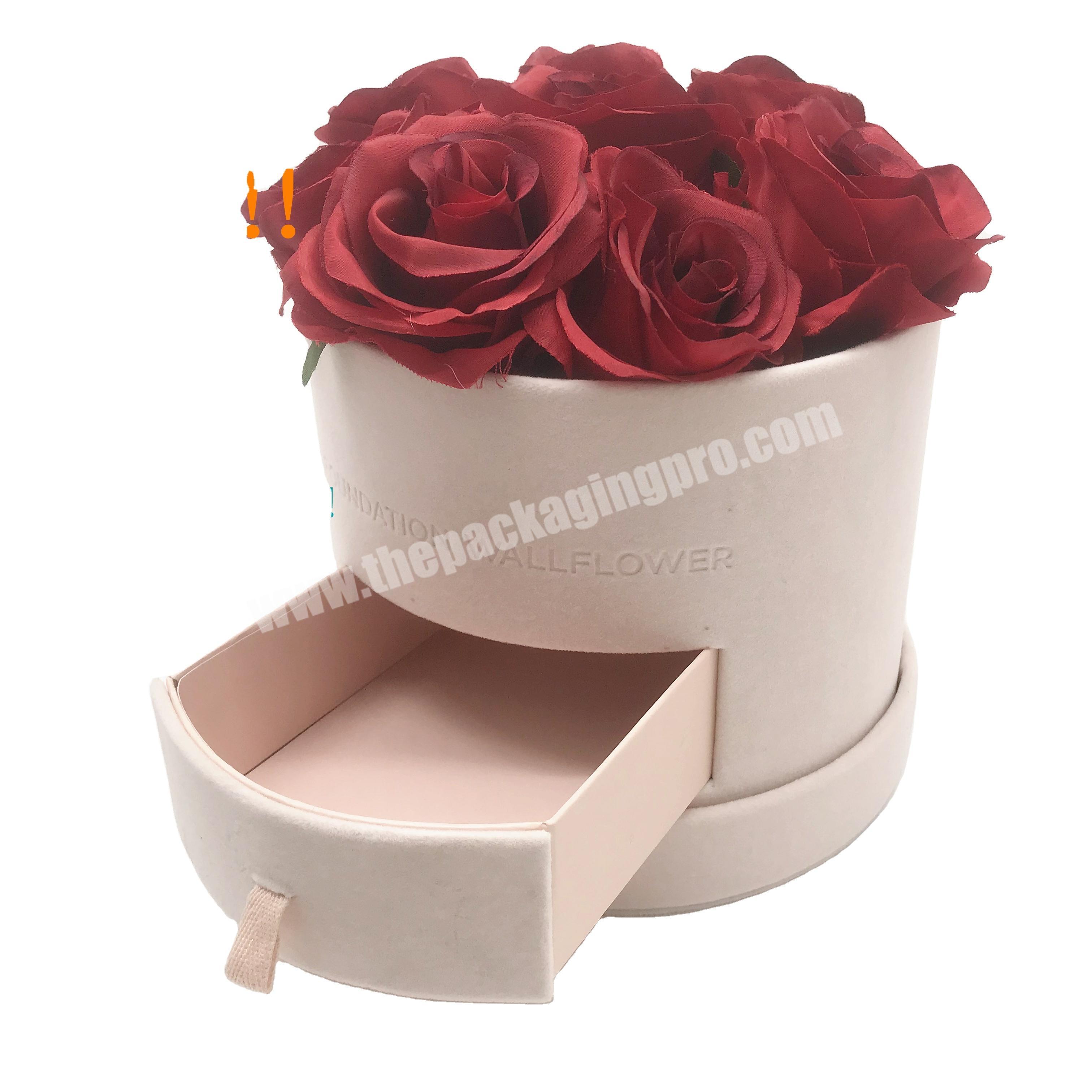 Take part in group buying!!  20% OFF Promotion! Round velvet gift chocolate flower box with drawer