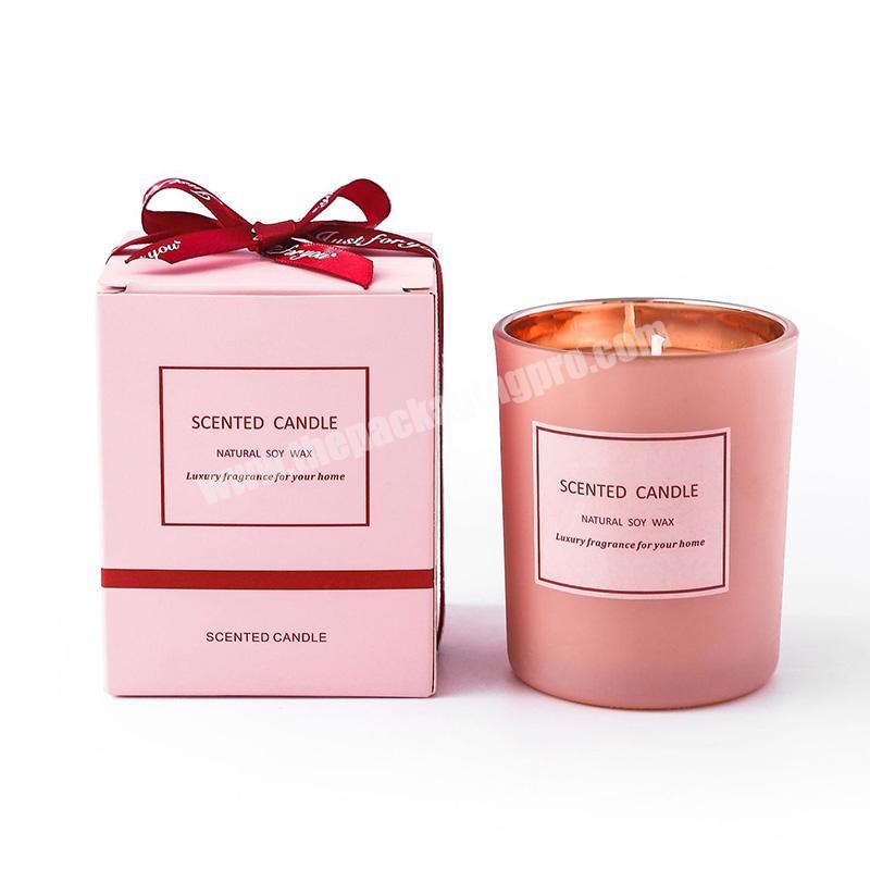 Wholesale Custom Pink Box Empty Candle Jars Package Gift Paper
