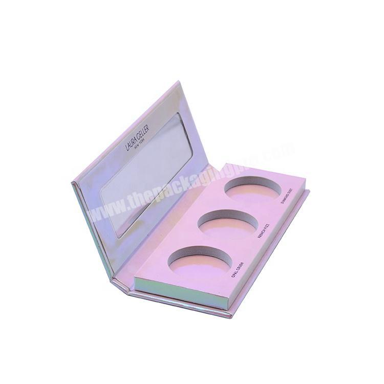 Wholesale Customized Logo Cosmetic Eyeshadow box recycled paper 2 pans Colors Pocket Eyeshadow Palette Box