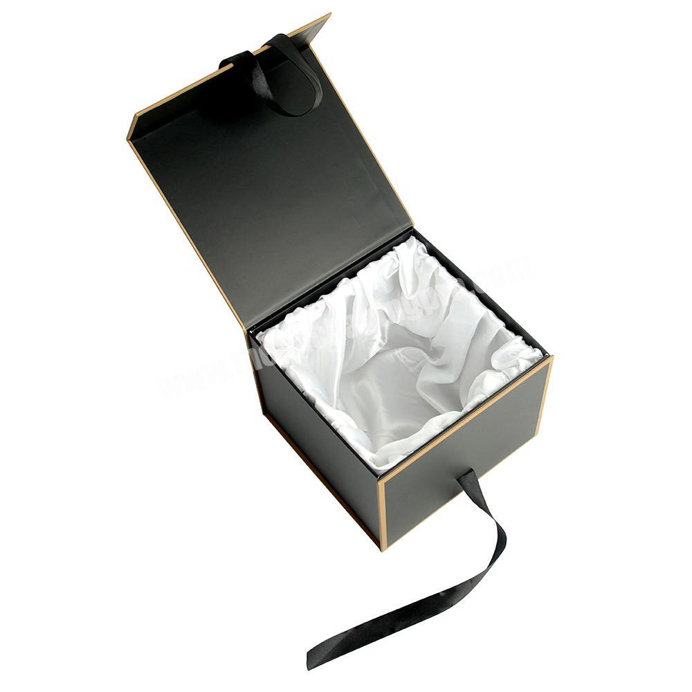 Wholesale Magnetic Black Matte Necklace Cardboard Pakagaging Gift Paper Box