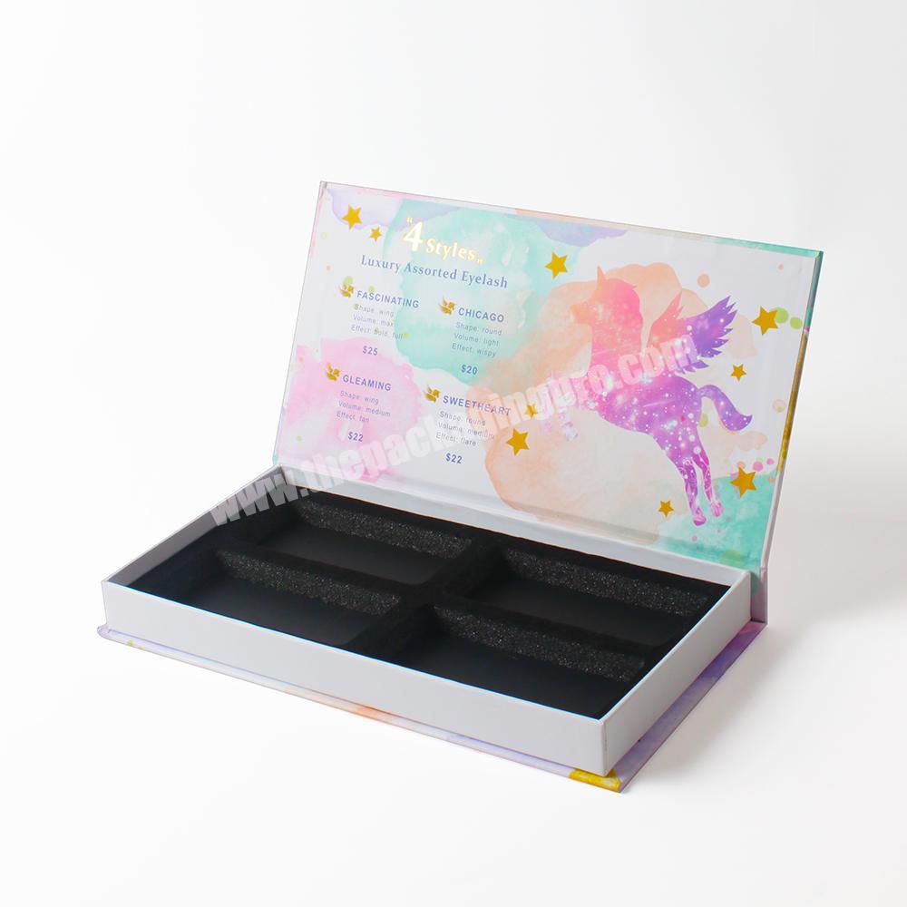 Wholesale Printed Logo Premium Luxury Cardboard Magnetic Gift Paper Box Custom Eyelash Packaging Cardboard  Box