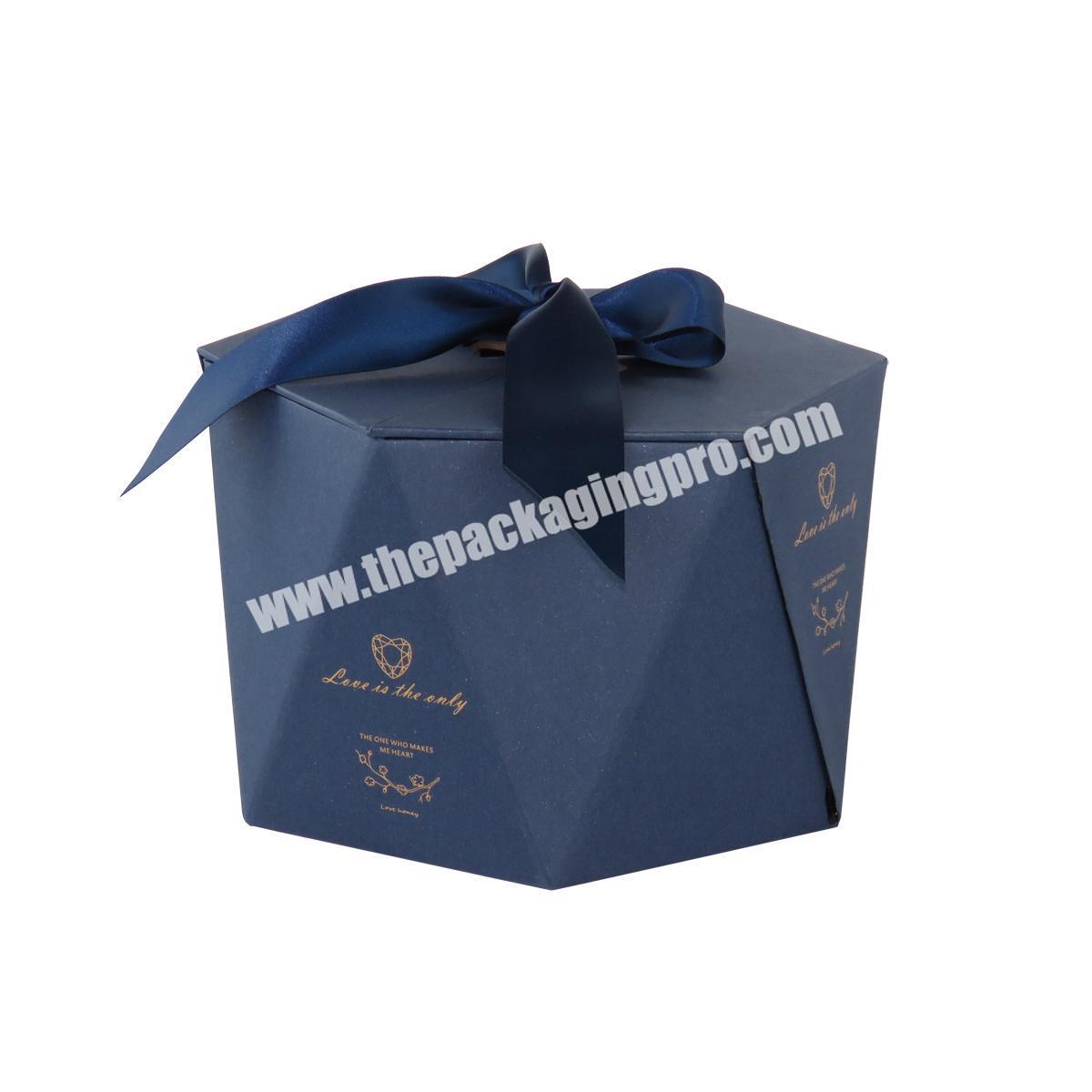 Wholesale Shaped Romantic cardboard paper wedding gift box packaging with ribbon