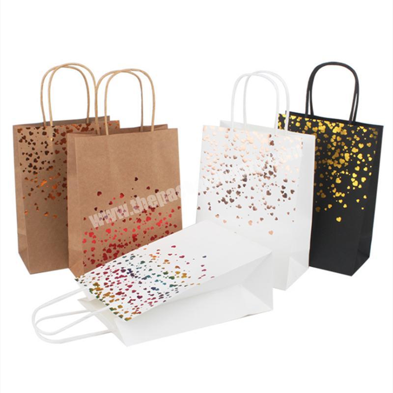 Wholesale cheap price biodegradable paper custom gold stamping logo kraft paper bag food packaging bag