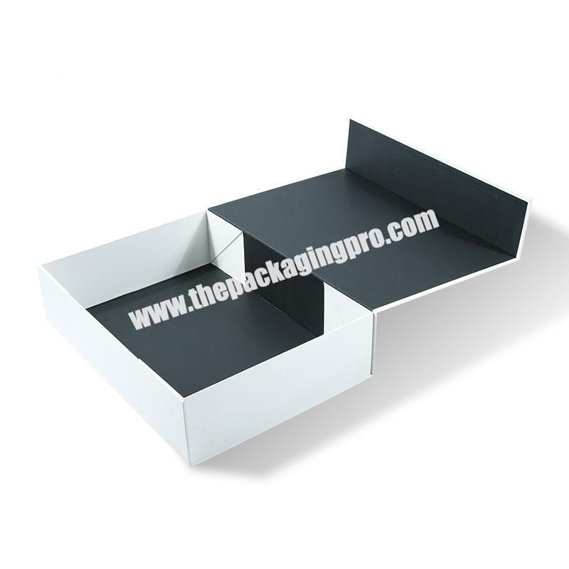 Wholesale custom luxury flat fold cardboard black magnetic shoe clothing closure gift box with magnetic lid manufacturer