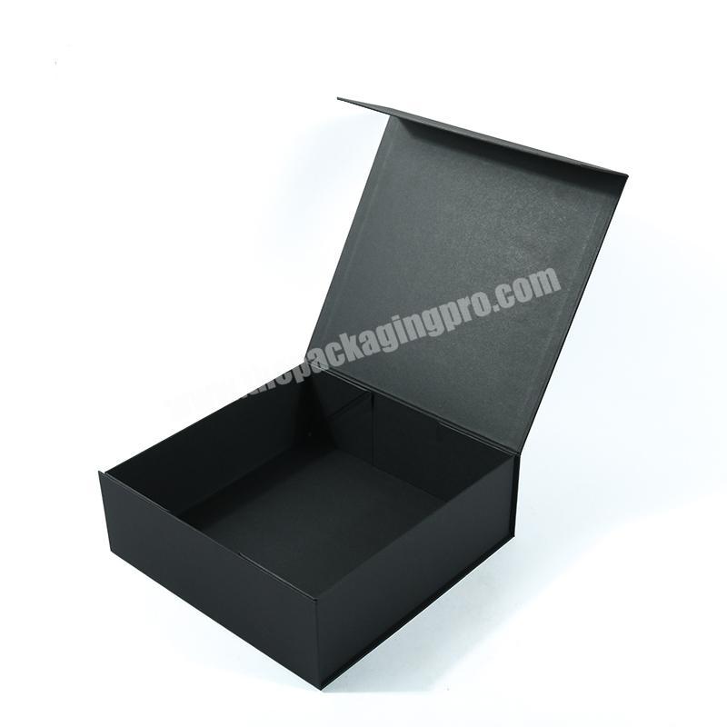 Black Luxury Folding Flat Gift Box Custom Logo Folding Carton With Magnet Christmas Gift Box