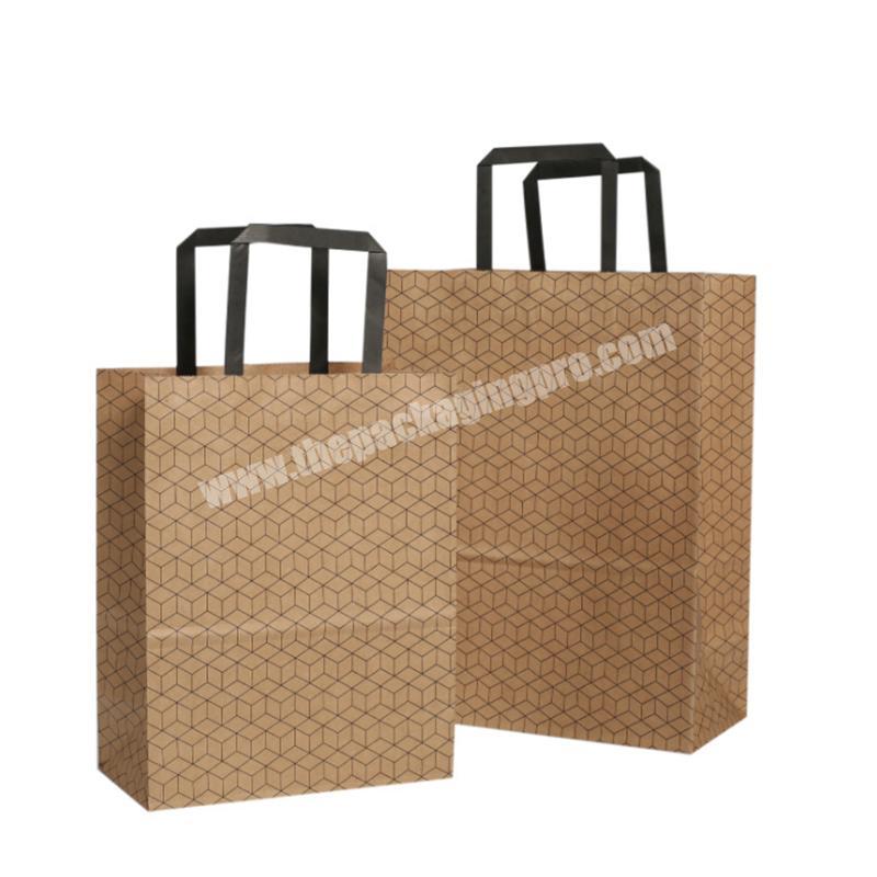 Wholesale custom printing twisted cheap recyclable brown kraft paper bag coffee drink carrier bag food takeway bag