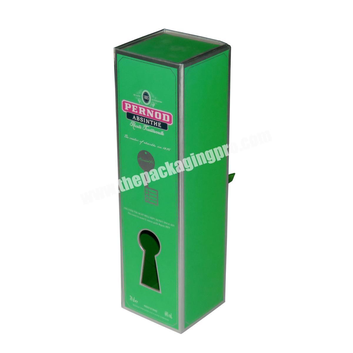 Wholesale luxury rigid paper folding packaging wedding favors dress wine bottle gift box with ribbon