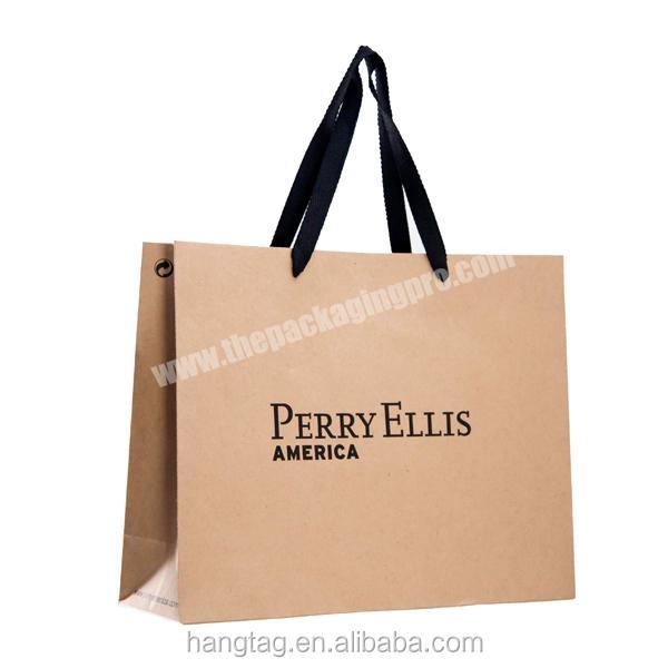 Wholesale oem retail embossing biodegradable recyclable luxury gift packing shopping bag custom logo kraft paper bag with handle