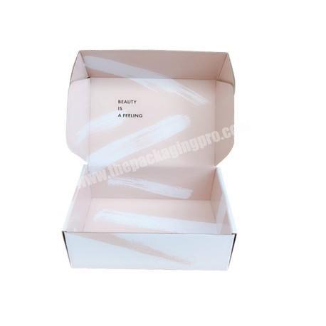 Wholesales strong custom logo printed white flag hat clothes shipping box foldable paper recycled corrugated cardboard box