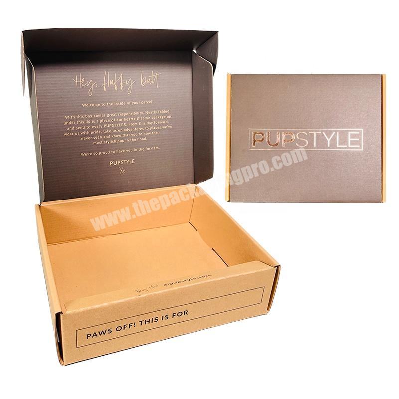 brown black corrugated cardboard packing mailing boxes custom logo clothes shirt shoe cosmetics shipping box