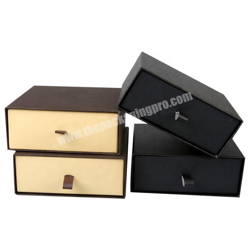 brown craft stackable rigid sliding cardboard boxes drawer paper jewelry gift box low moq