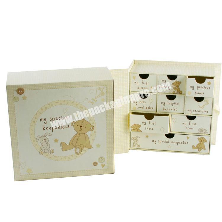 cardboard luxury decorative baby keepsake box memory
