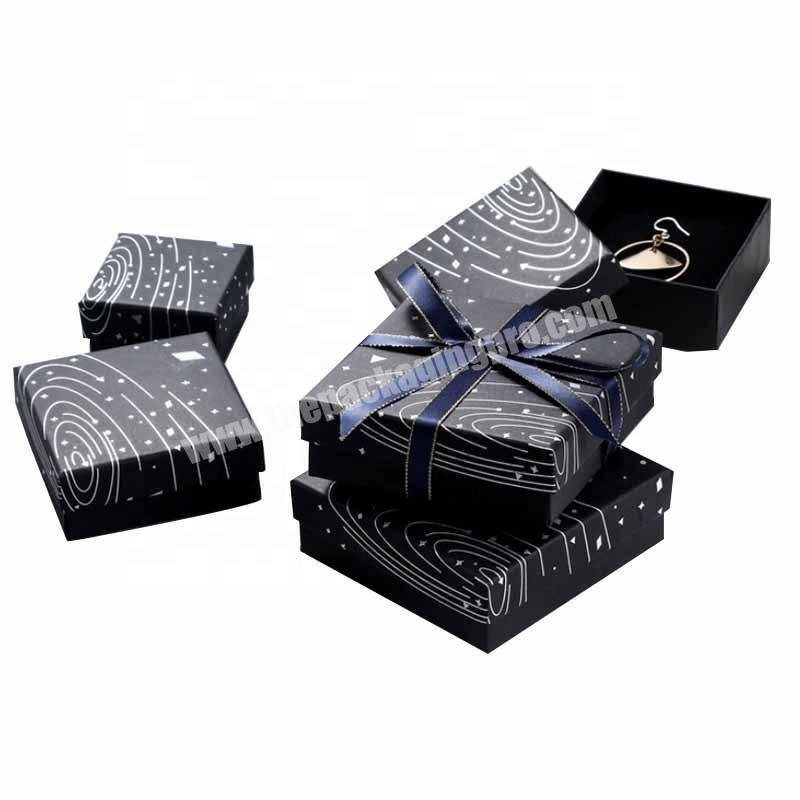 custom black matte printed paper gift boxes custom luxury jewellery packaging box