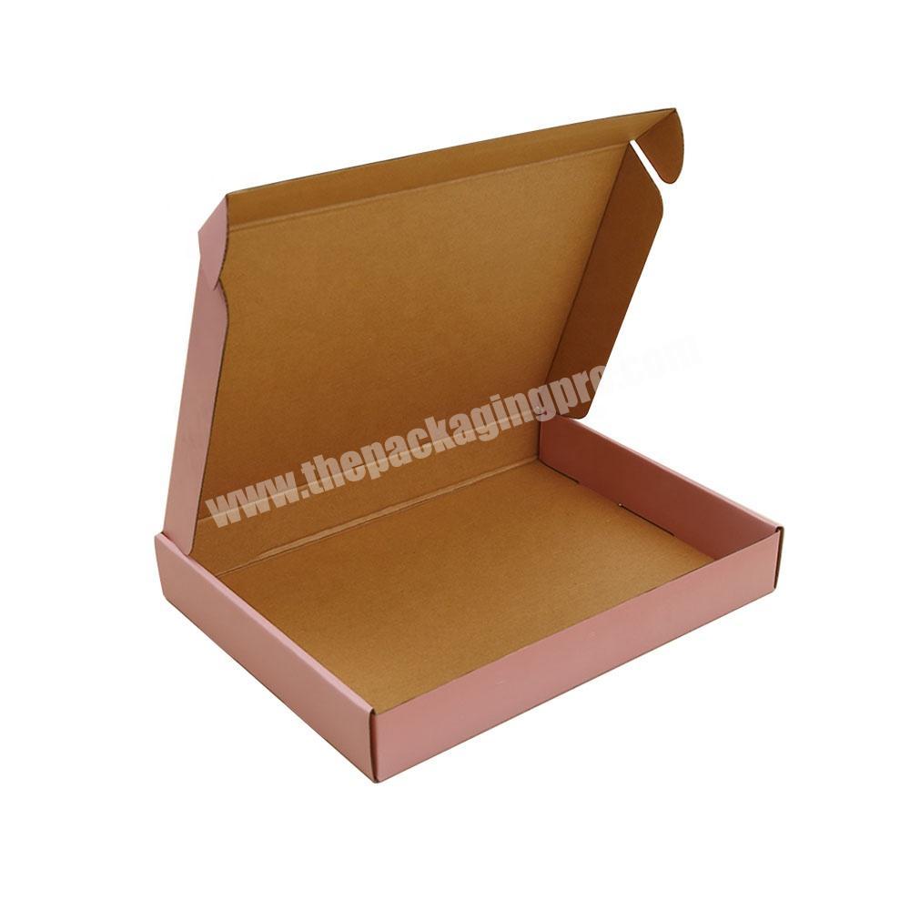 custom blank white costume mailing boxed with logo printed kraft paper plain pink corrugated carton shipping box