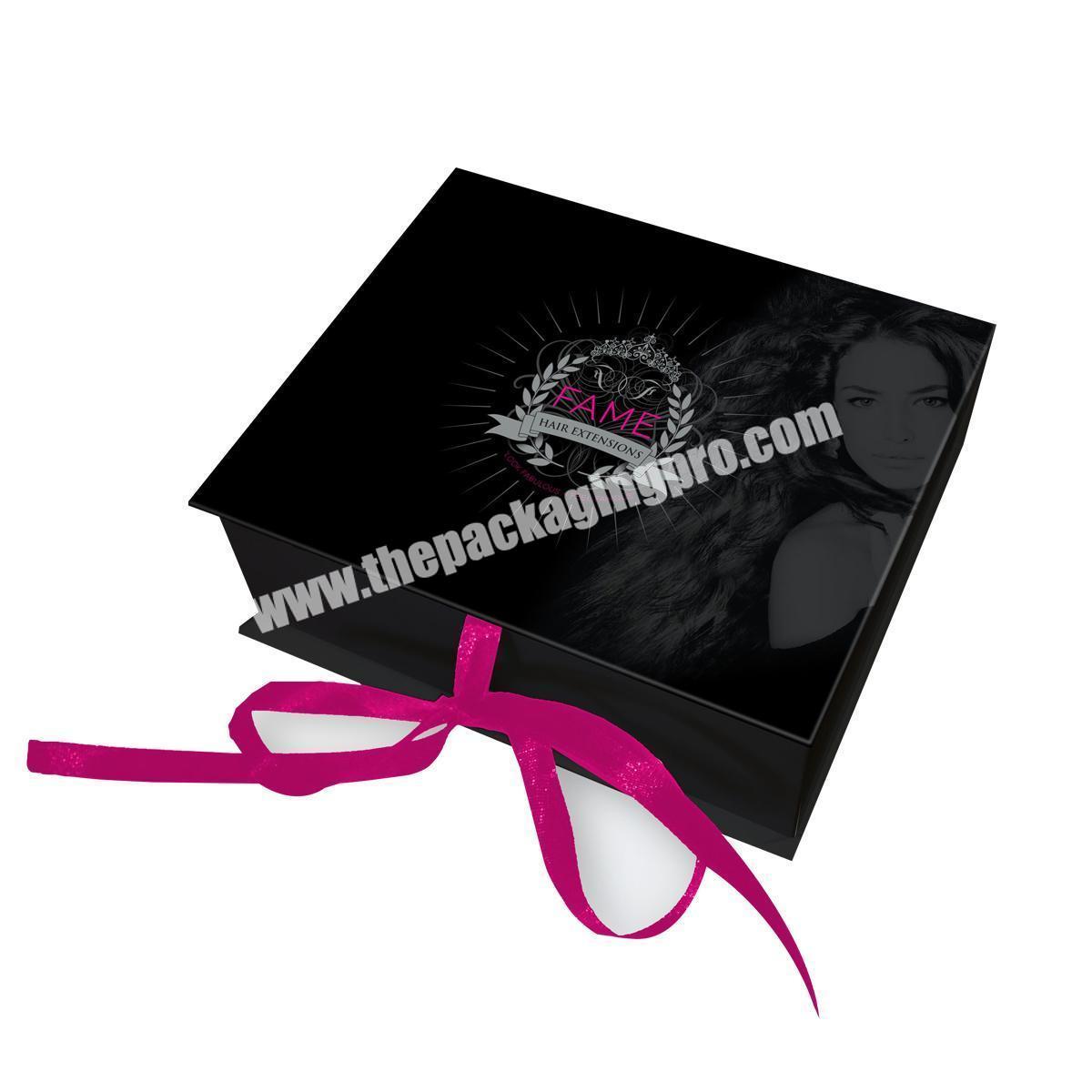 Supplier custom logo luxury hair extension packaging box