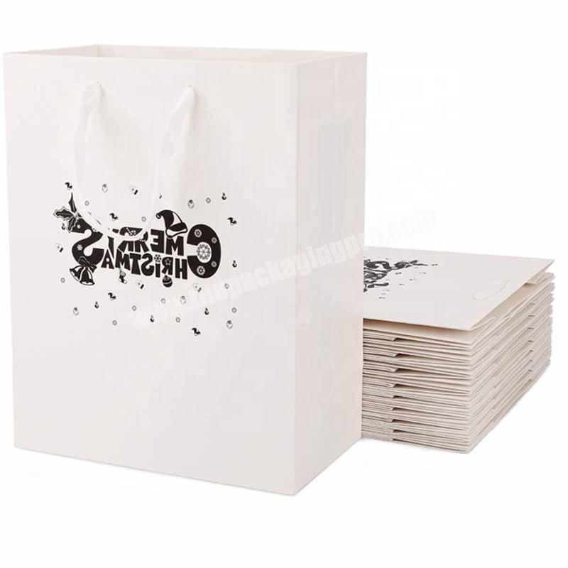 custom logo white luxury thankyou bags for gift package wholesale kraft paper bags with handles bulk