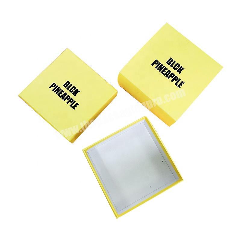 custom luxury yellow color cardboard ring earring gift packaging bracelet box for jewelry with logo