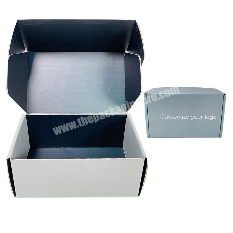 custom size small gray corrugated cardboard mailer shipping mailing boxes with logo manufacturer