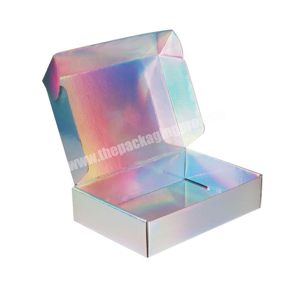 customised biodegradable corregated large mailer box holographic packaging boxes for shipping logo print square