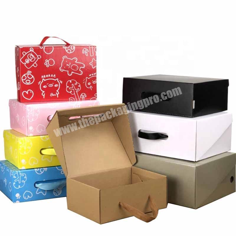 customizable candy colour mailer child shoe boxes drawer with custom logo for gift packaging cardboard package kraft corrugated
