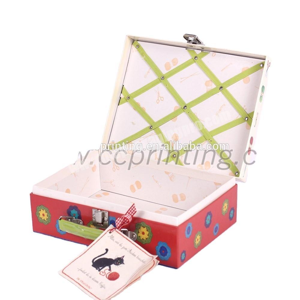 fashion locked red paper gift packing box cardboard briefcase