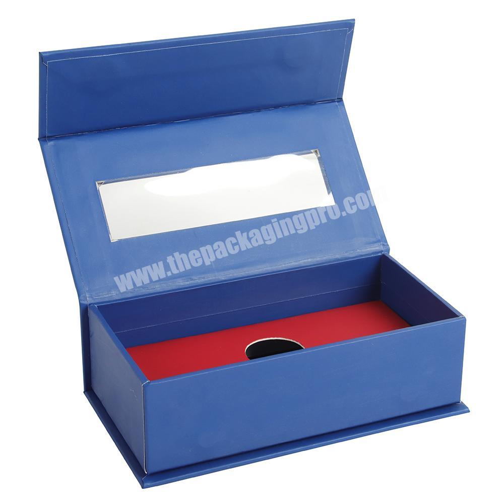 personalized magnetic close clear packaging for cloth women dresses casual  blue paper boxes package with Inserts