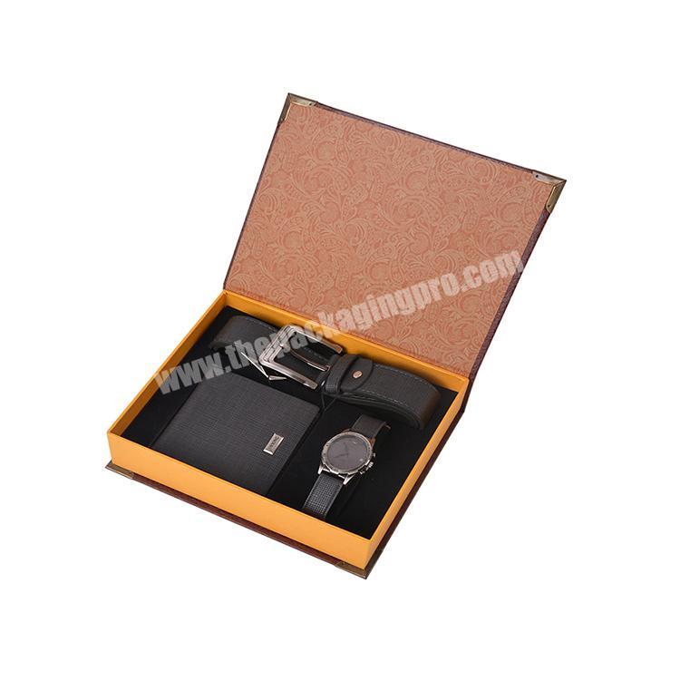 high quality wallet and belt set for men packaging gift box with logo