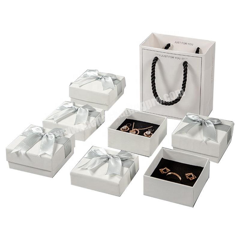 jewelry packaging supplies white card box custom premium ring earings packing box for women wedding