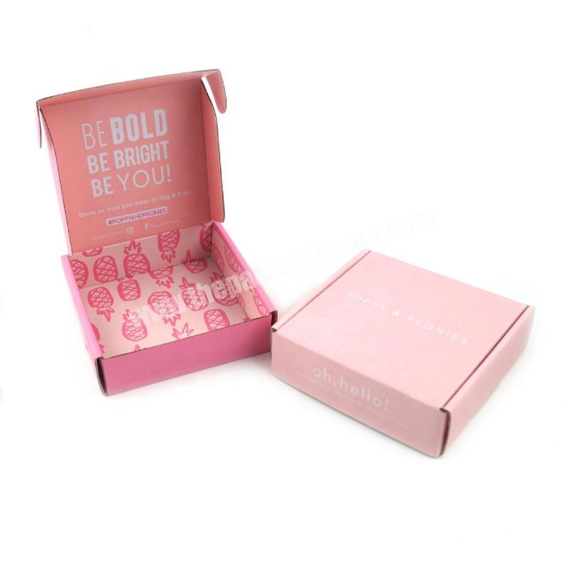 light pink hello beautiful flat corrugated maile boxes customised coloured postal shipping personalised mailing boxes