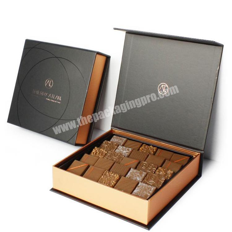 luxury black cardboard book shaped chocolate box