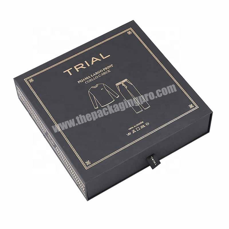 luxury custom logo uv foldable packaging sliding clothing packaging drawer gift boxes package paper boxes for clothes