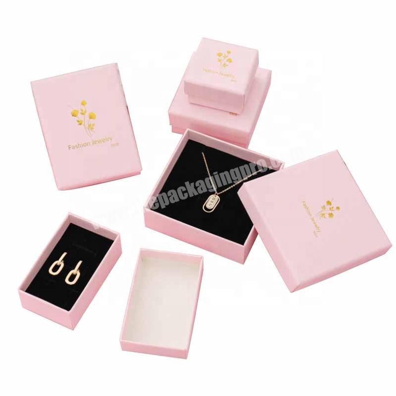 luxury flat pack folding cardboard paper light pink necklace jewellery packaging box