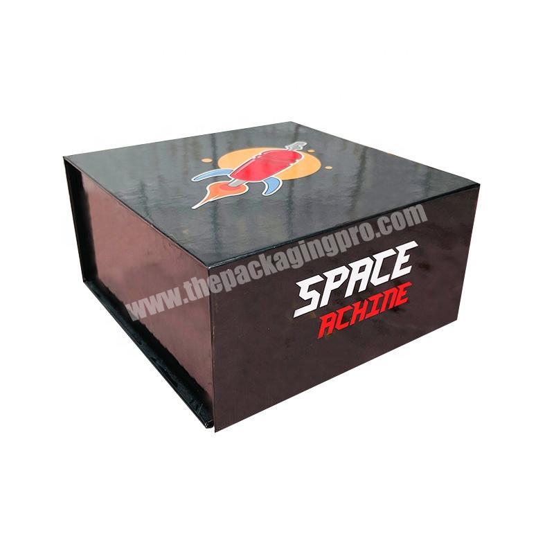 rigid black cardboard necklace magnet box with logo custom jewelry gift packaging boxes with magnetic lid